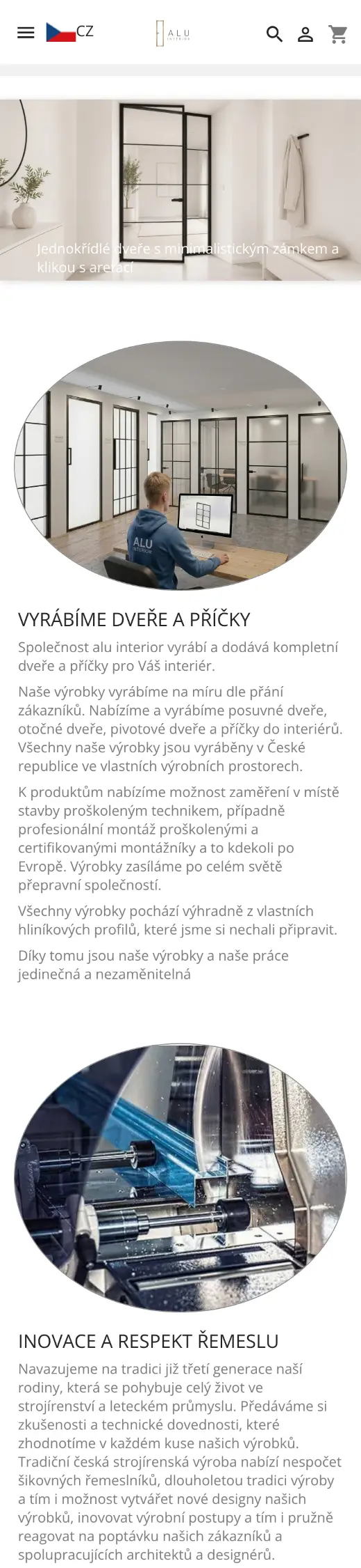 Web Alu Interior na telefonu