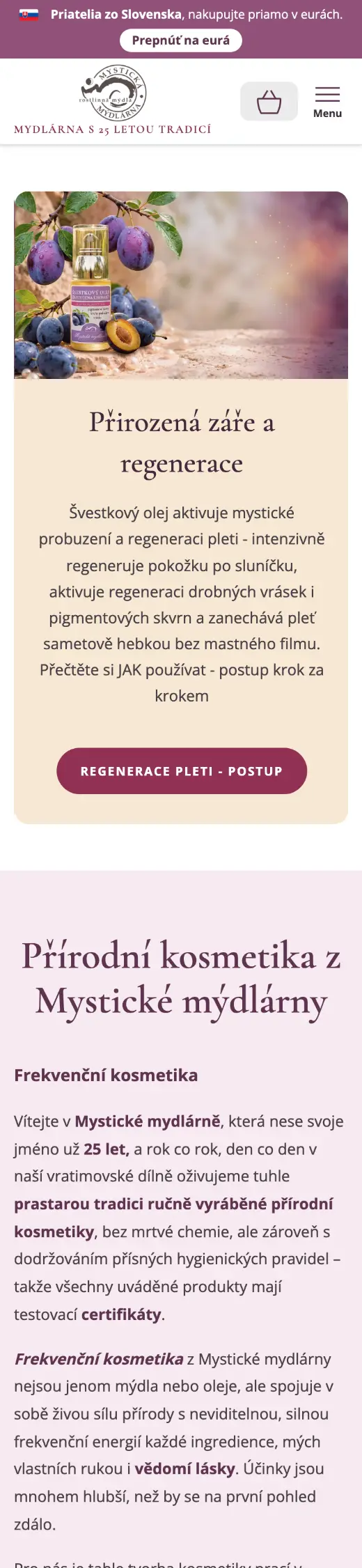 Web Mystická mydlárna na telefonu