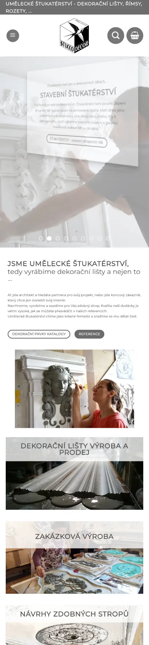 Web StuccoDecor na telefonu