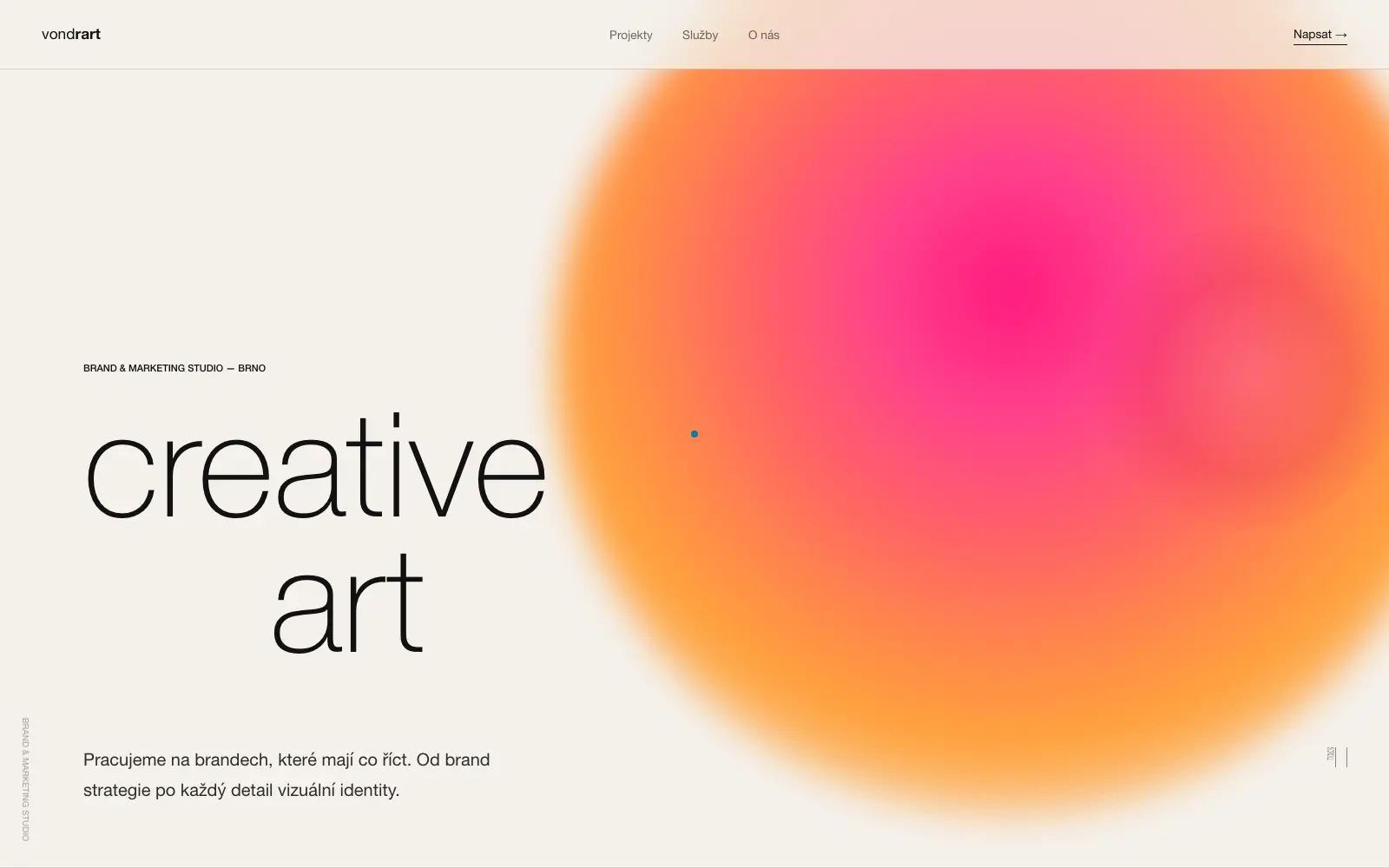 Homepage of the vondrart.studio site